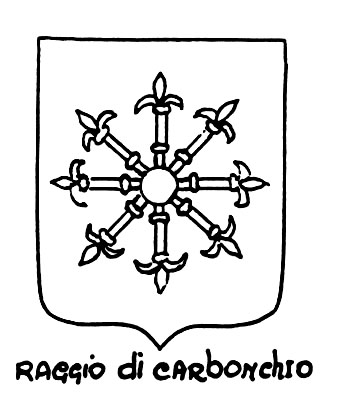 Image of the heraldic term: Raggio di carbonchio